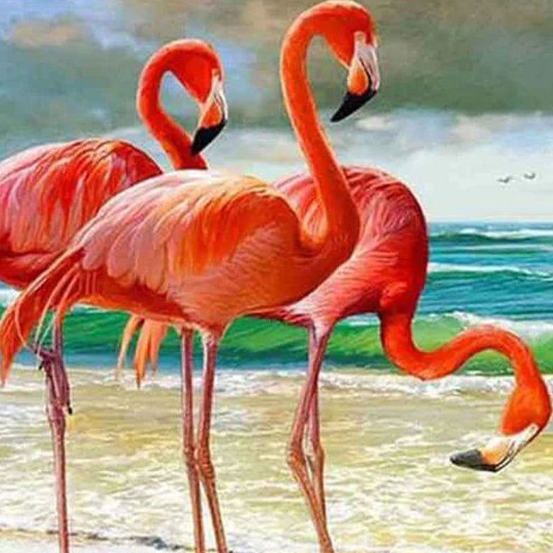 Plage & Flamants roses | Diamond Painting