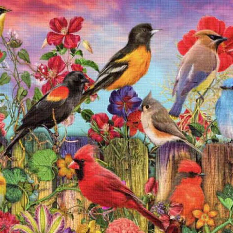 Oiseaux et fleurs | Diamond Painting