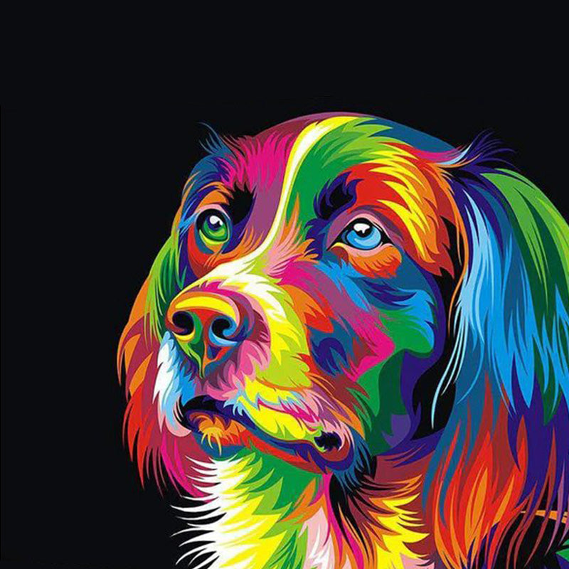 Visage de chien coloré | Diamond Painting