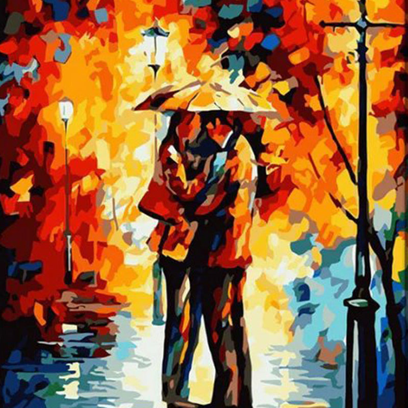 Amoureux sous la pluie | Diamond Painting