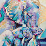 Charger l&#39;image dans la galerie, Éléphant pastel avec veaux | Diamond Painting
