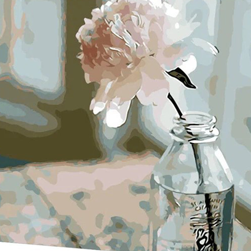 Rose dans une bouteille en verre | Diamond Painting