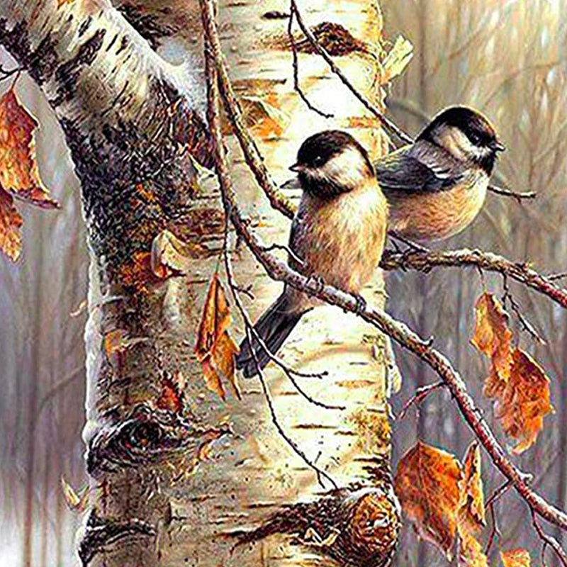 Deux oiseaux sur une branche | Diamond Painting