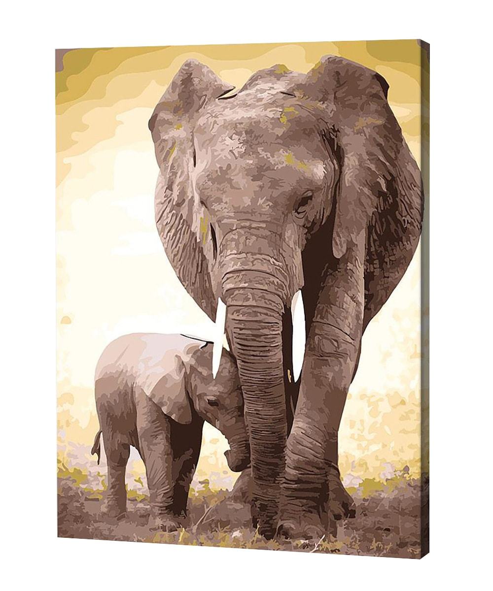 L’amour d’une mère éléphant | Diamond Painting