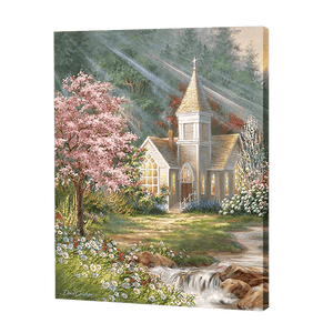 Église avec vue  | Diamond Painting