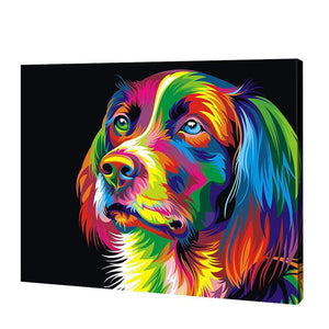 Visage de chien coloré | Diamond Painting