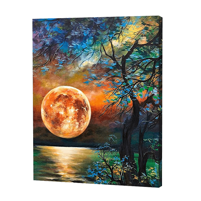 Pleine Lune avec arbre | Diamond Painting