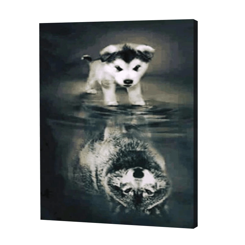 Reflet de loup husky | Diamond Painting
