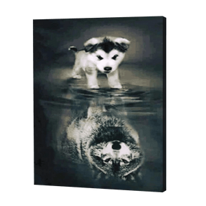 Reflet de loup husky | Diamond Painting