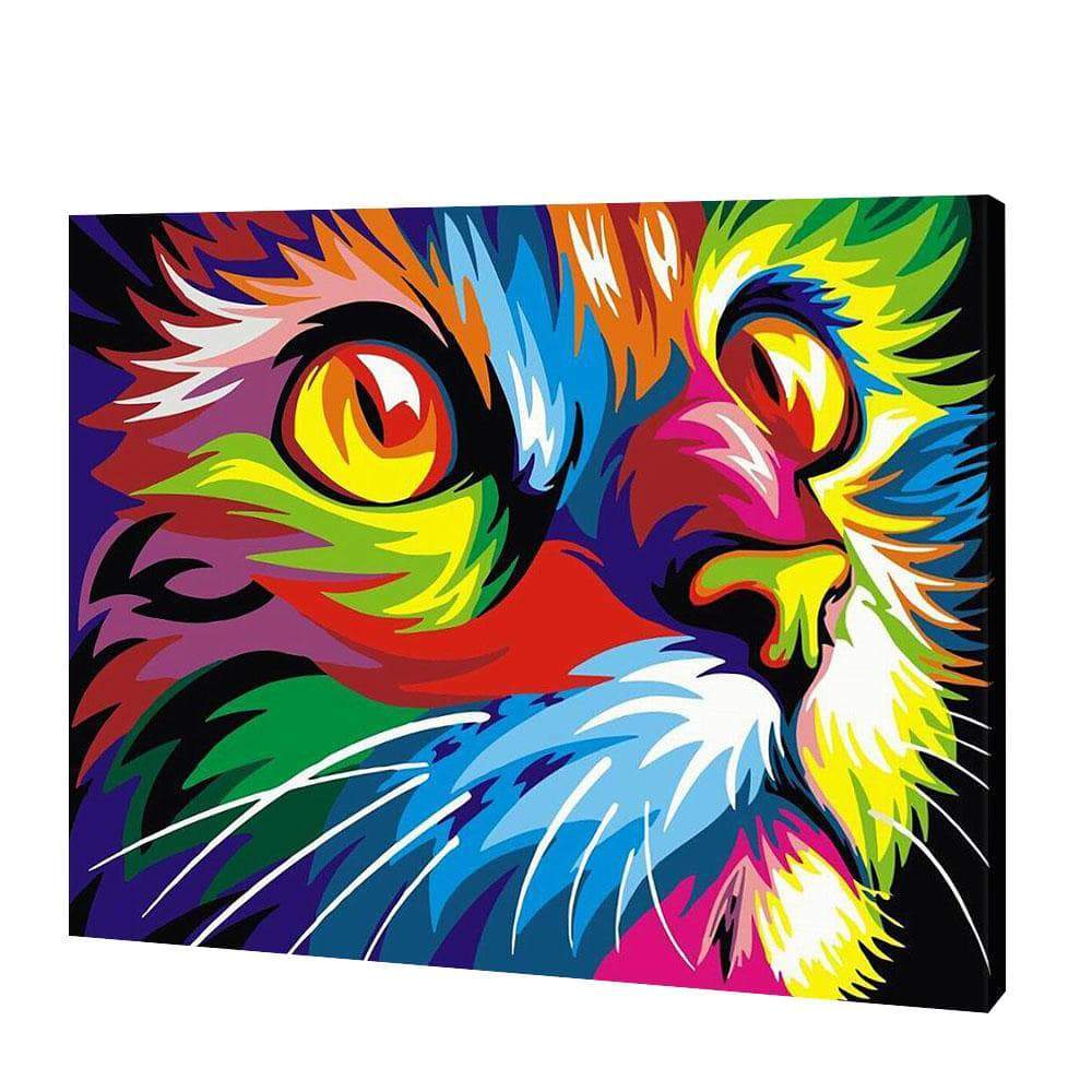 Chat multicolore | Diamond Painting